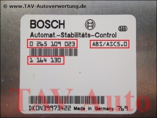 ABS/ASC5.0 Steuergeraet Bosch 0265109023 BMW 1164130 ABS ASC+T