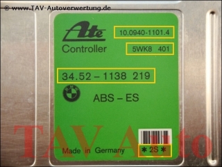 ABS-ES Control unit 34-52-1-138-219 *2S* Ate 10094011014 5WK8-401 BMW E36