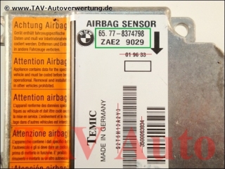 Airbag Steuergeraet BMW 65.77-8374798 Temic ZAE2 9029 Sensor
