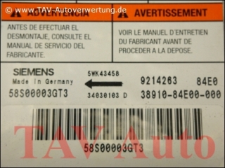 Air Bag unit Opel 9-214-263 Siemens 5WK4-3458 3891084E00000 Agila