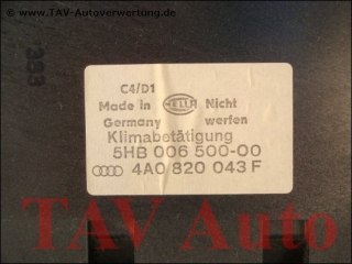 Klima Bedienteil Audi 4A0820043F Hella 5HB006500-00