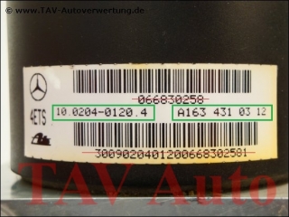 ABS/4ETS Hydraulik-Aggregat Mercedes-Benz A 1634310312 Ate 10.0204-0120.4 10.0990-1356.2 3X5178