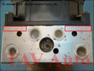 ABS/ASC Hydraulikblock BMW 34.51-6750383 34.52-6750345 Bosch 0265223001 0265900001