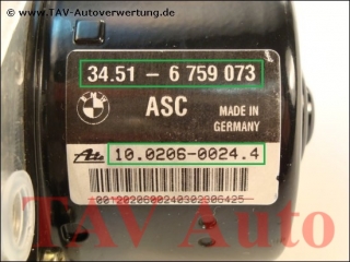 ABS/ASC Hydraulic unit BMW 34516759073 6-759-075 Ate 10020600244 10096008043
