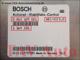 ABS-ASC-5.0 Control unit Bosch 0-265-109-021 BMW 1-164-131 ABS ASC+T