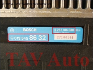 ABS/ASR Steuergeraet A 0135458632 Bosch 0265106080 Mercedes W124
