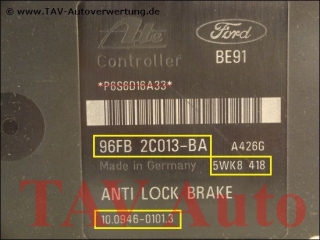 ABS/ASR Hydraulikblock Ford 96FB-2M110-BB 96FB-2C013-BA Ate 10.0204-0008.4 10.0946-0101.3 5WK8418