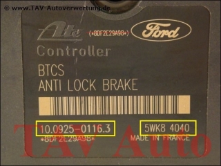 ABS/BTCS Hydraulikblock 2M51-2C285-AD Ate 10.0204-0378.4 10.0925-0116.3 5WK84040 Ford Focus