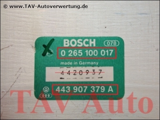 ABS Control unit Audi 443-907-379-A Bosch 0-265-100-017