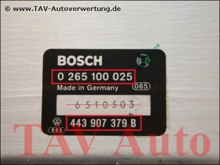 ABS Steuergeraet Audi 443907379B Bosch 0265100025