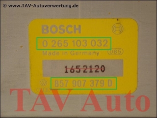 ABS Steuergeraet Audi 857907379D Bosch 0265103032