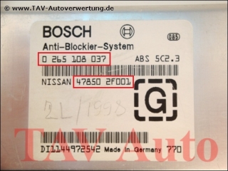 ABS Control unit Bosch 0-265-108-037 478502F001 [G] Nissan Primera