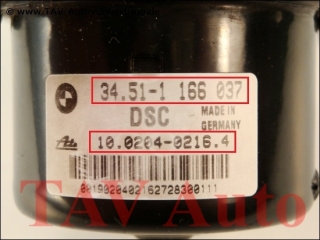 ABS/DSC/DSC3-ES Hydraulikblock BMW 34.51-1166037 Ate 10.0204-0216.4 10.0947-0802.3