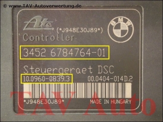 ABS/DSC Hydraulik-Aggregat BMW 3451-6784763-01 3452-6784764-01 Ate 10.0206-0351.4 10.0960-0839.3