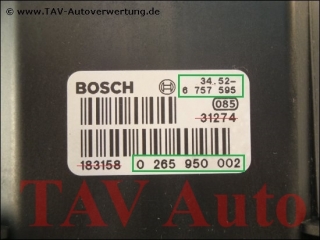 ABS/DSC Steuergeraet Bosch 0265950002 34522285051 BMW 5 E39 7 E38