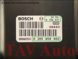 ABS/DSC control unit Bosch 0-265-950-002 34-52-2-285-051 BMW 5 E39 7 E38