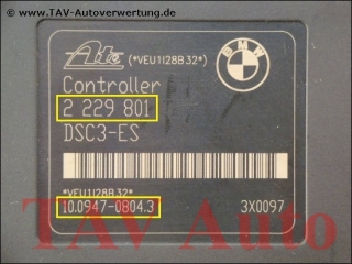 ABS/DSC3-ES Hydraulikblock BMW 34.51-2229800 2229801 Ate 10.0204-0218.4 10.0947-0804.3