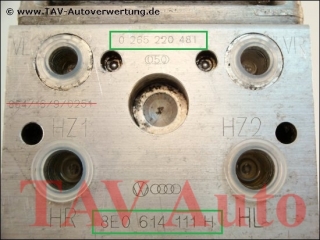 ABS/EDS/ASR Hydraulikblock Audi 8E0614111H Bosch 0265220481 0273004286