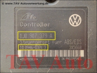 ABS/EDS Hydraulik-Aggregat VW 1J0614217A 1J0907379A Ate 10.0204-0043.4 10.0946-0321.3