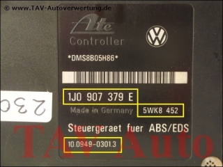 ABS/EDS Hydraulic unit VW 1J0-614-217-B 1J0-907-379-E Ate 10020400534 10094903013 5WK8-452