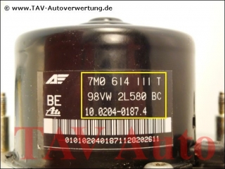 ABS/EDS Hydraulik-Aggregat VW 7M0614111T 1J0907379E Ford 98VW2L580BC Ate 10.0204-0187.4 10.0949-0301.3