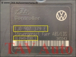 ABS/EDS Hydraulik-Aggregat VW 7M0614111T 1J0907379E Ford 98VW2L580BC Ate 10.0204-0187.4 10.0949-0301.3