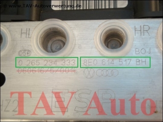 ABS/ESP Hydraulic unit 8E0-614-517-BH 8E0-910-517-J Bosch 0-265-234-333 0-265-950-473 Audi A4
