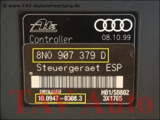 ABS/ESP Hydraulik-Aggregat 8N0614517 8N0907379D Ate 10.0204-0224.4 10.0947-0308.3 Audi TT
