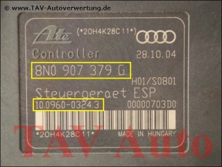 ABS/ESP Hydraulikblock Audi Seat 8N0614517D 8N0907379G Ate 10.0206-0031.4 10.0960-0324.3