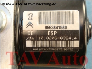 ABS/ESP Hydraulic unit Citroen 9663841580 Ate 10020603644 10096011813 000405697E0