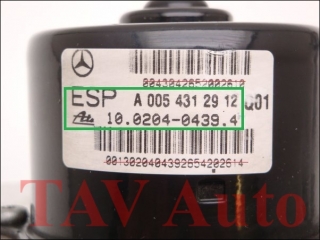 ABS/ESP Hydraulic unit Mercedes A 005-431-29-12 A 034-545-77-32 Q01 Ate 10020404394 10092515743