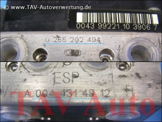 ABS/ESP Hydraulikeinheit Mercedes-Benz A 0044314912 Bosch 0265202494