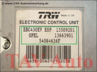 ABS/ESP Hydraulic unit Opel GM 09-191-497 TRW 13663901 13509201 54084696F