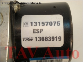 ABS/ESP Hydraulic unit Opel GM 13157075 TRW 13663919 13509220AF 54084729B
