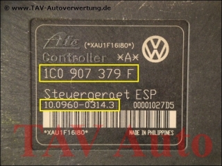 ABS/ESP Hydraulikblock VW 1J0614517F 1C0907379F Ate 10.0206-0013.4 10.0960-0314.3