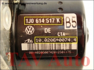 ABS/ESP Hydraulik-Aggregat VW 1J0614517K 1C0907379N Ate 10.0206-0074.4 10.0960-0336.3