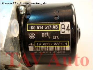 ABS/ESP Hydraulic unit VW 1K0-614-517-AB 1K0-907-379-AB Ate 10020602244 10096003613