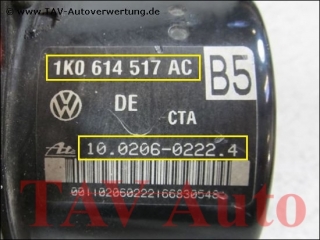ABS/ESP Hydraulikblock VW 1K0614517AC Ate 10.0206-0222.4 10.0960-0362.3