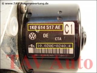 ABS/ESP Hydraulic unit VW 1K0-614-517-AE 1K0-907-379-AC Ate 10020602404 10096003593