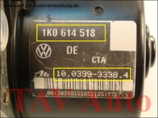 ABS/ESP Hydraulikblock VW 1K0614518 1K0907379AA Ate 10.0399-3338.4 10.0960-0360.3