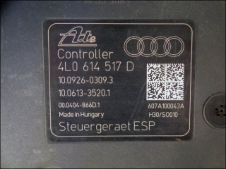 ABS-Einheit mit Steuergeraet Audi Q7 4L0614517D 10.0212-0074.4 10.0926-0309.3 4L0910517B