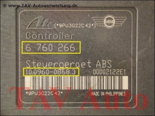 ABS Hydraulic unit 34516760265 6-760-266 Ate 10020600804 10096008683 BMW Mini