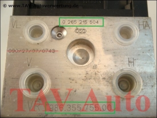 ABS Hydraulic unit 98635575500 Bosch 0-265-215-504 0-273-004-541 Porsche Boxster
