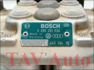 ABS Hydraulikblock Bosch 0265201034 443614111 Audi 80 90 100 200 Coupe