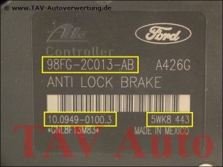 ABS Hydraulikblock Ford 98FB-2M110-AB 98FG-2C013-AB Ate 10.0204-0067.4 10.0949-0100.3 5WK8443