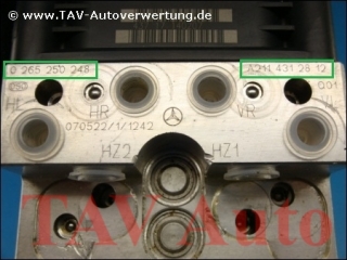 ABS Hydraulikeinheit Mercedes-Benz A 2114312812 Bosch 0265250248 0265960321