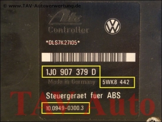 ABS Hydraulikblock VW 1J0614117B 1J0907379D Ate 10.0204-0052.4 10.0949-0300.3 5WK8442