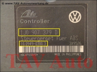 ABS Hydraulikblock VW 1J0614117B 1J0907379D Ate 10.0204-0052.4 10.0949-0300.3