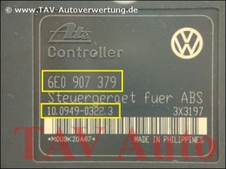 ABS Hydraulikblock VW 6E0614117 6E0907379 Ate 10.0204-0172.4 10.0949-0322.3