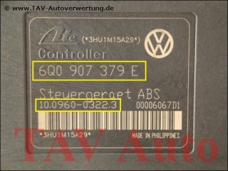 ABS Hydraulikblock VW 6Q0614117C 6Q0907379E Ate 10.0206-0021.4 10.0960-0322.3